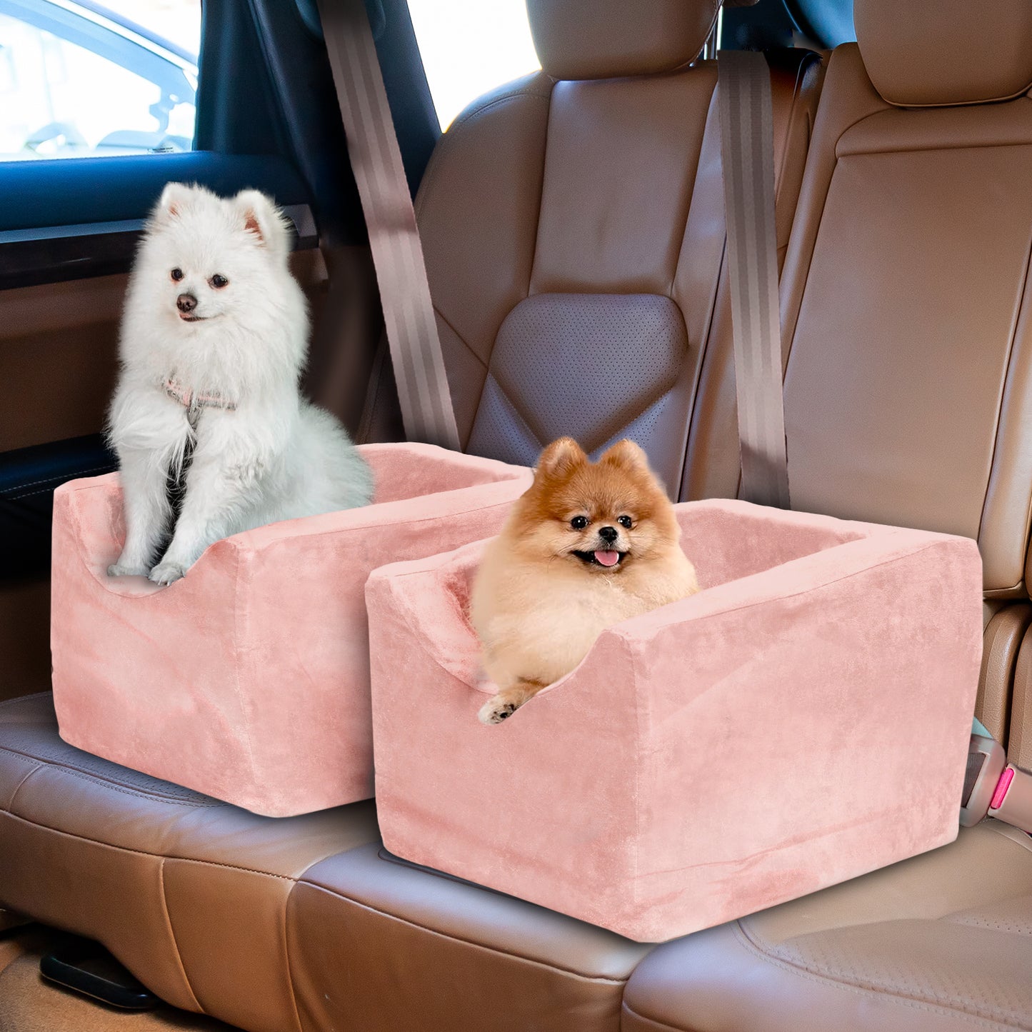 Co-Pilot Dog Car Seat - Washable Booster Seats for Small Dogs - Pet Car Seats Travel Bed for Truck &  SUV