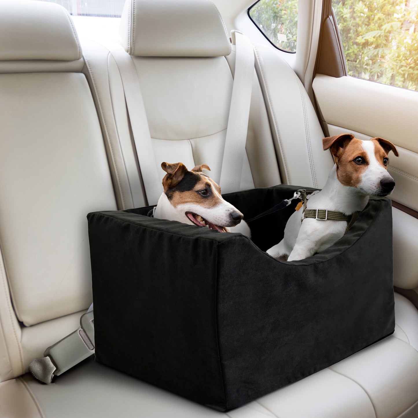 Co-Pilot Dog Car Seat - Washable Booster Seats for Small Dogs - Pet Car Seats Travel Bed for Truck &  SUV