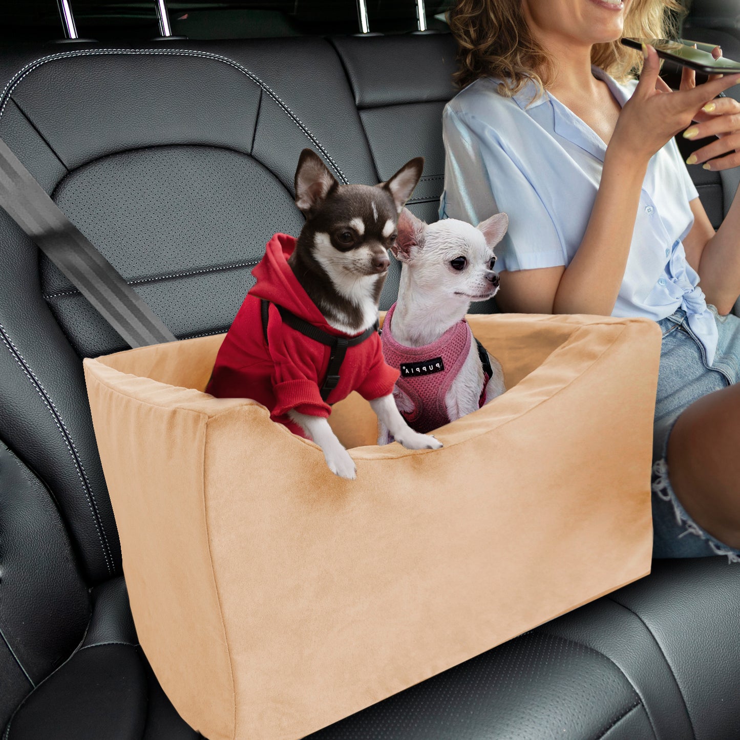 Co-Pilot Dog Car Seat - Washable Booster Seats for Small Dogs - Pet Car Seats Travel Bed for Truck &  SUV