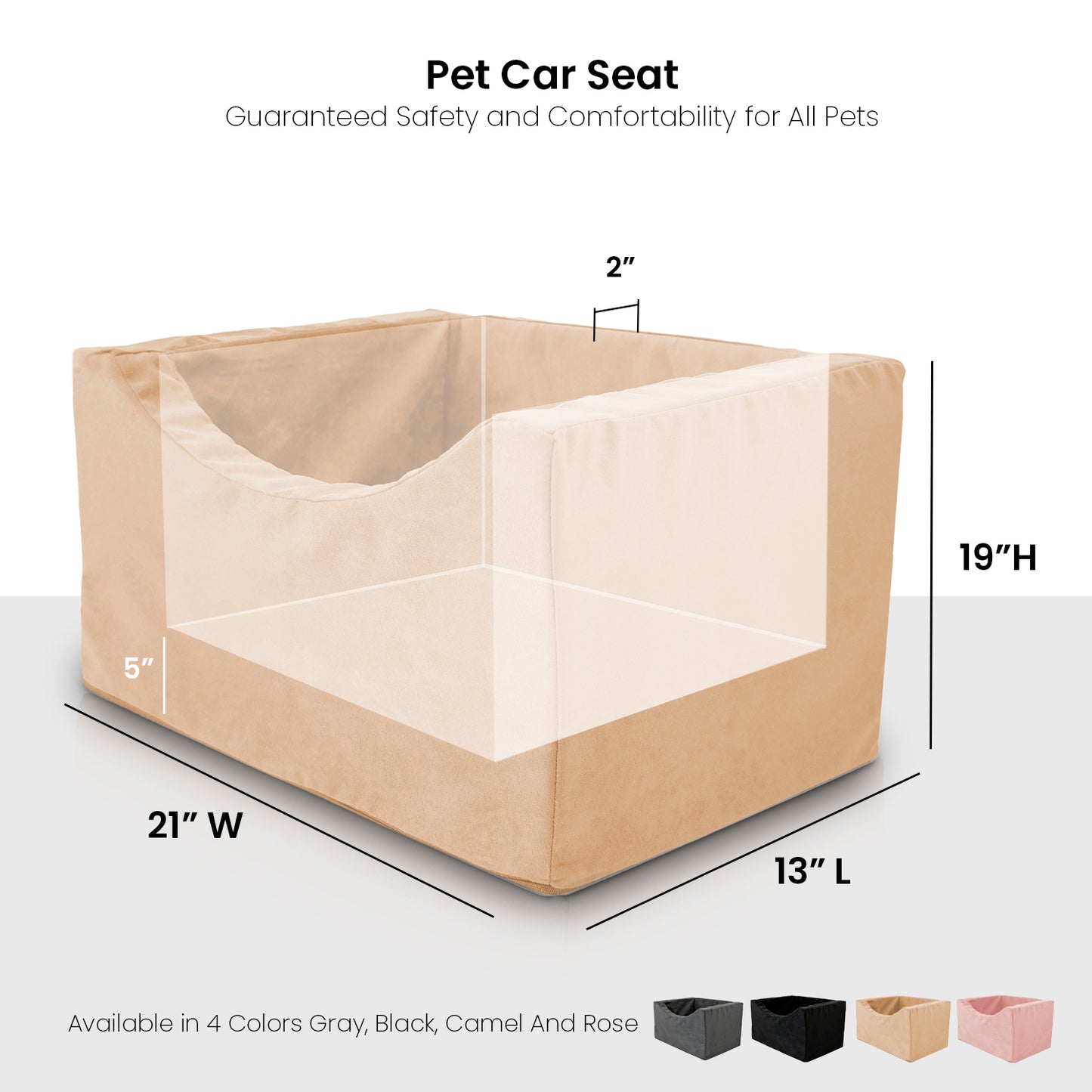 Co-Pilot Dog Car Seat - Washable Booster Seats for Small Dogs - Pet Car Seats Travel Bed for Truck &  SUV