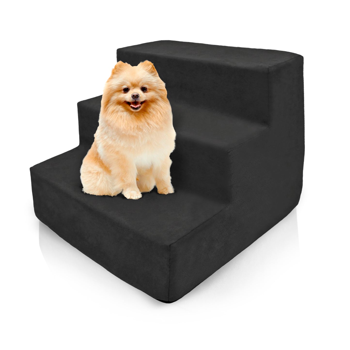 Home Base 3-Step Dogs Stairs for Bed, Dog Step for Couch and High Bed, Non Slip Ramp,  High Density Foam Pet Stair for Cats and Dogs