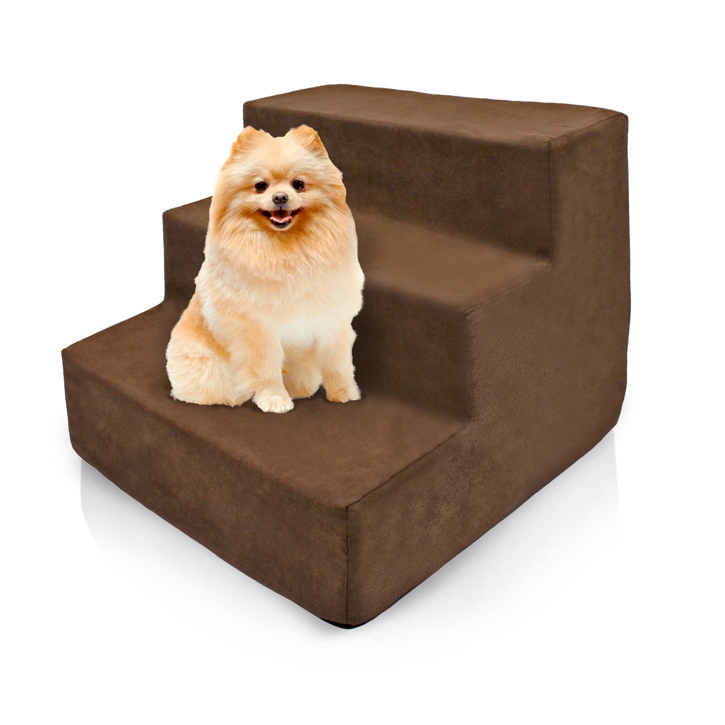 Home Base 3-Step Dogs Stairs for Bed, Dog Step for Couch and High Bed, Non Slip Ramp,  High Density Foam Pet Stair for Cats and Dogs