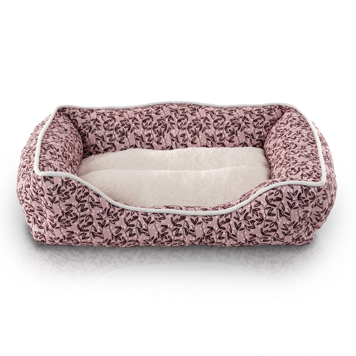 Elle Cuddler Dog Beds for Small Dogs - Washable Pet Bed for Cat and Dog, Printed Microsuede with Plush Center