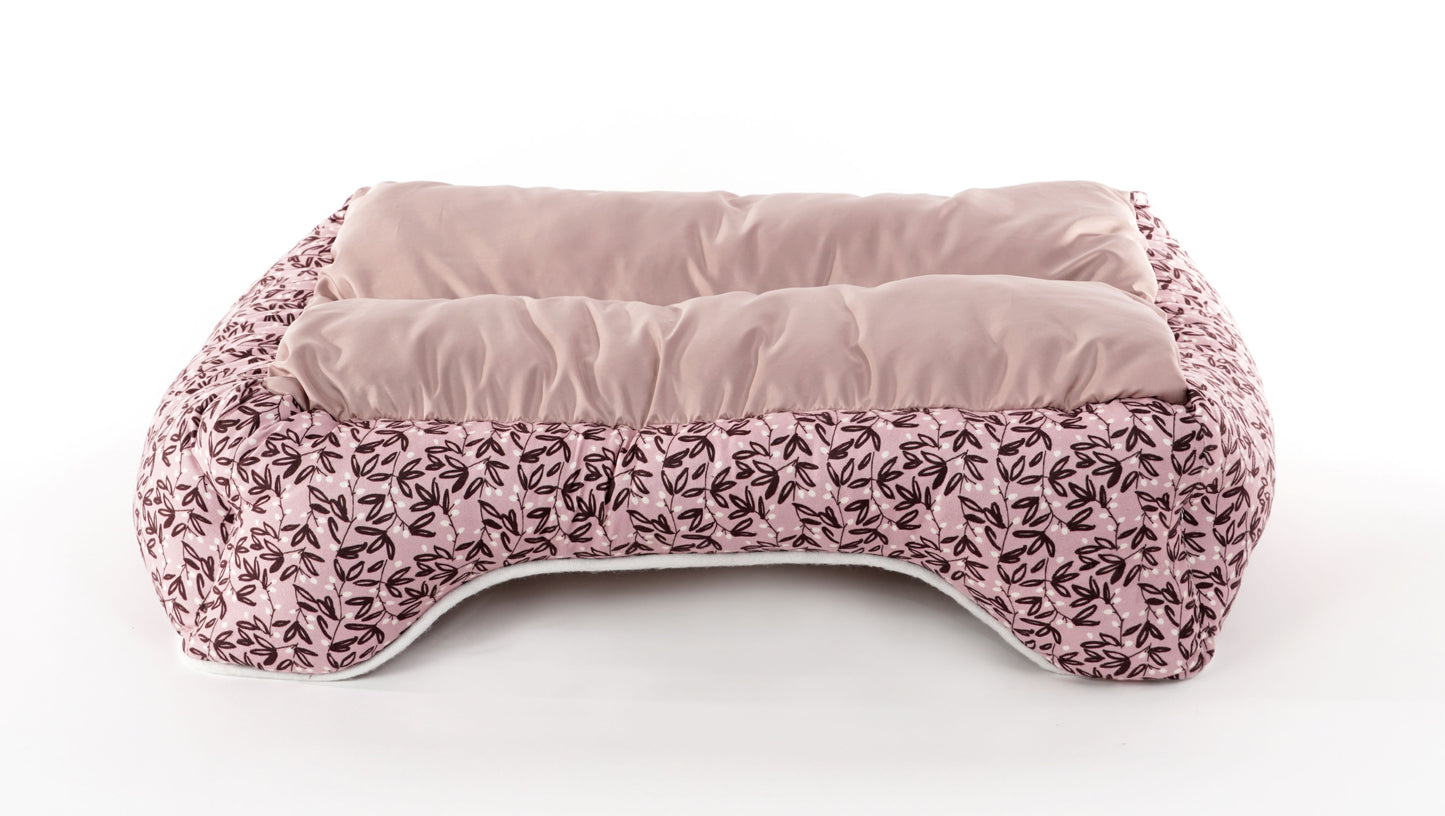 Elle Cuddler Dog Beds for Small Dogs - Washable Pet Bed for Cat and Dog, Printed Microsuede with Plush Center