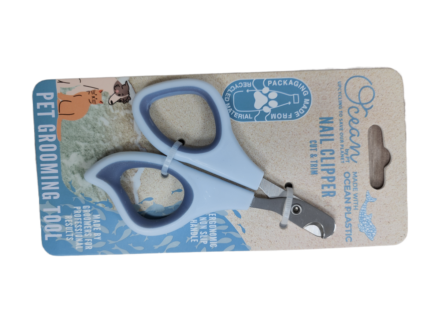 Ocean Plastic by PT Pet Nail Clipper, Eco-Friendly Grooming Tool for Dogs and Cats