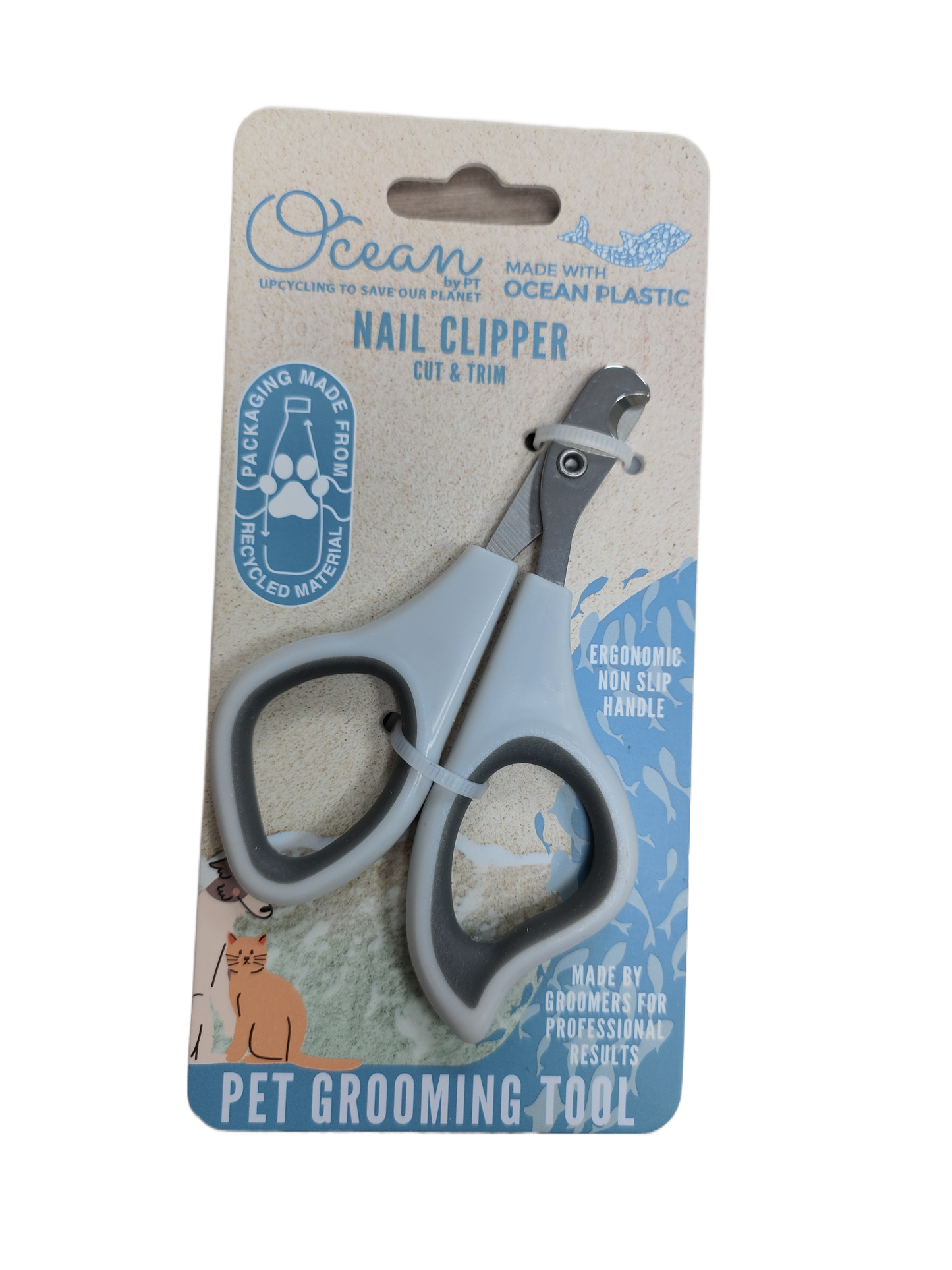 Ocean Plastic by PT Pet Nail Clipper, Eco-Friendly Grooming Tool for Dogs and Cats