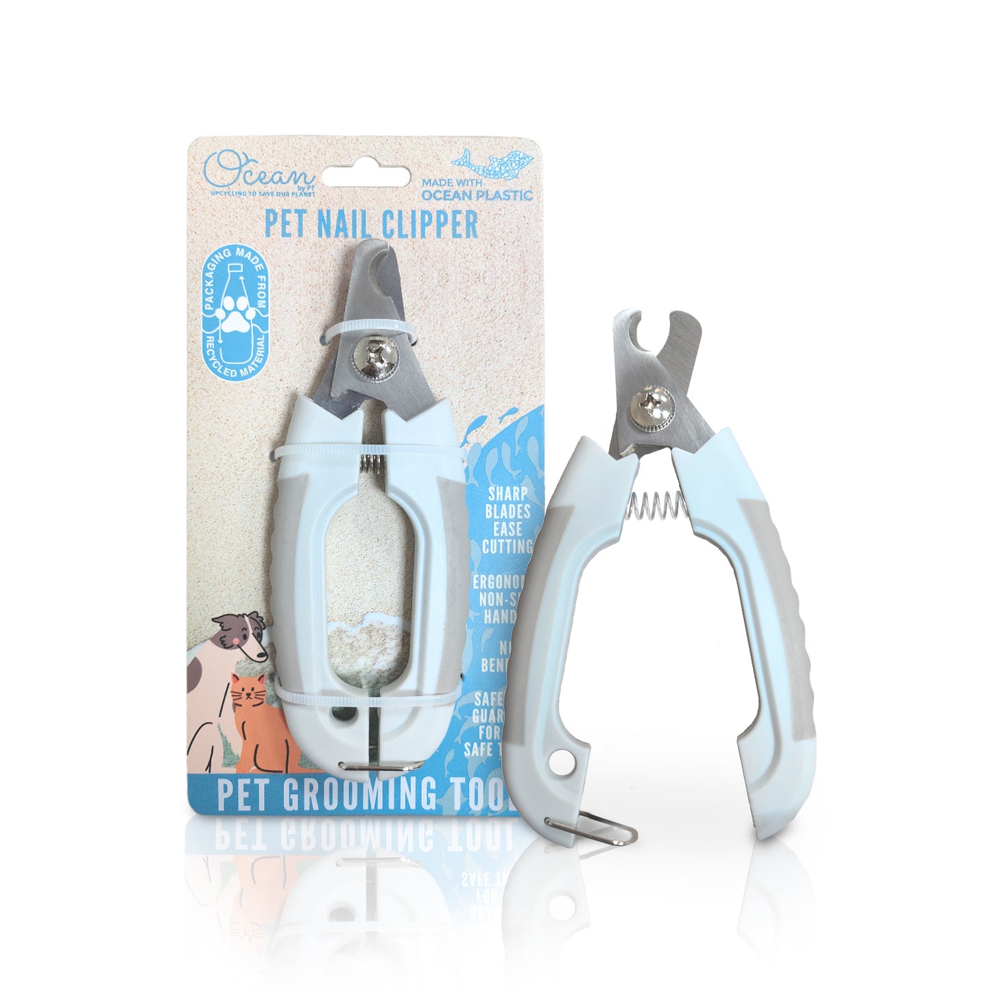 Ocean Plastic by PT Eco-Friendly Pet Nail Clipper, Sustainable Grooming Tool for Dogs and Cats