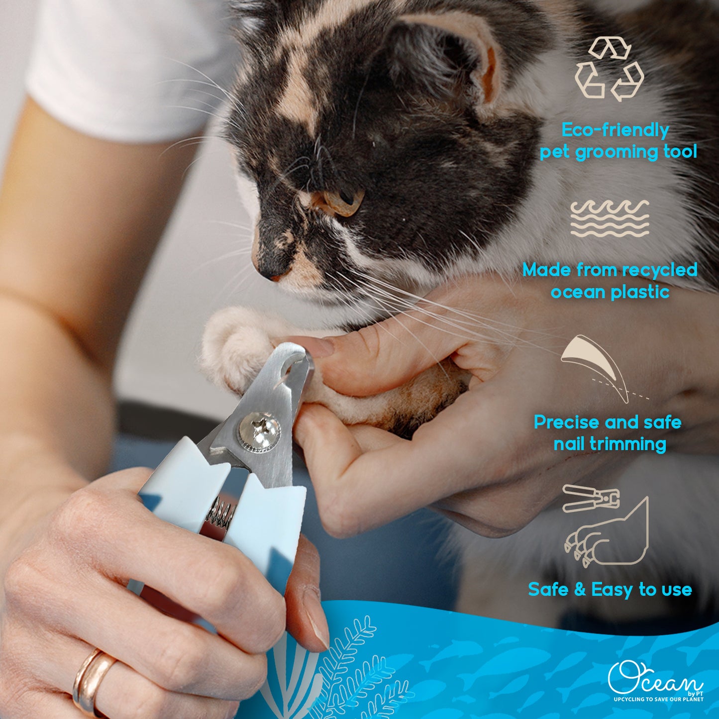 Ocean Plastic by PT Eco-Friendly Pet Nail Clipper, Sustainable Grooming Tool for Dogs and Cats