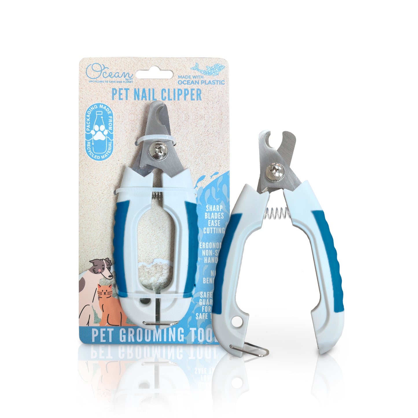 Ocean Plastic by PT Eco-Friendly Pet Nail Clipper, Sustainable Grooming Tool for Dogs and Cats