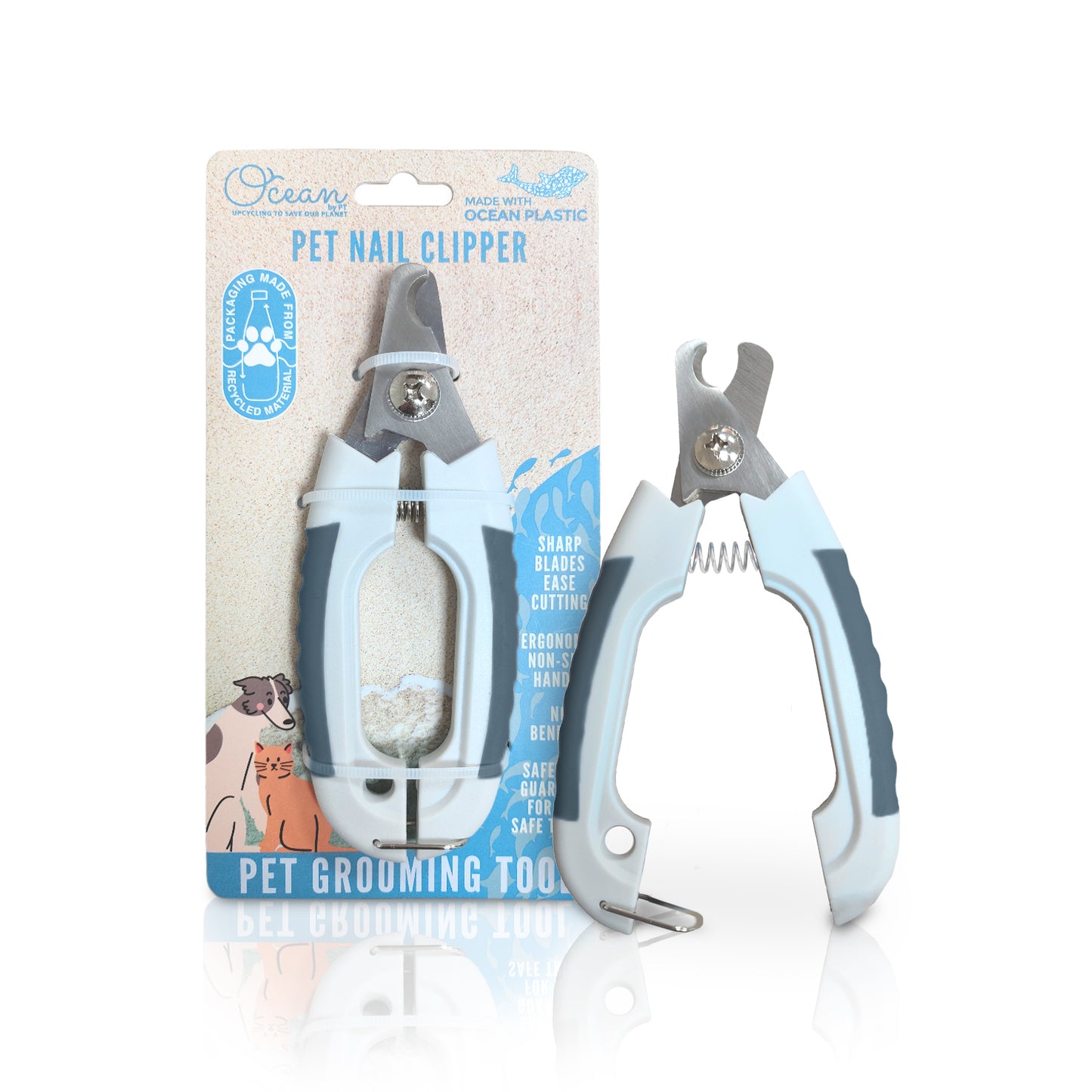 Ocean Plastic by PT Eco-Friendly Pet Nail Clipper, Sustainable Grooming Tool for Dogs and Cats