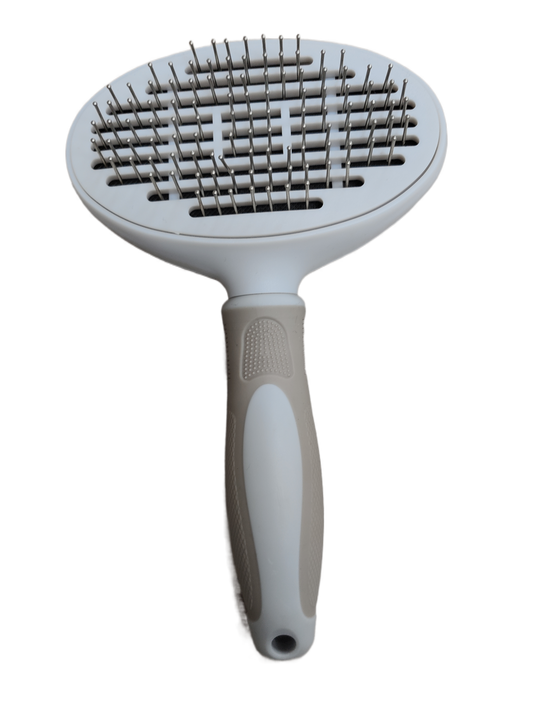 Ocean Plastic by PT Self-Cleaning Pin Slicker Brush, Retractable Head, Eco-Friendly Grooming Tool for Dogs and Cats