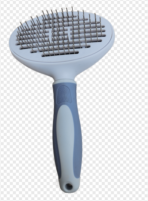 Ocean Plastic by PT Self-Cleaning Pin Slicker Brush, Retractable Head, Eco-Friendly Grooming Tool for Dogs and Cats