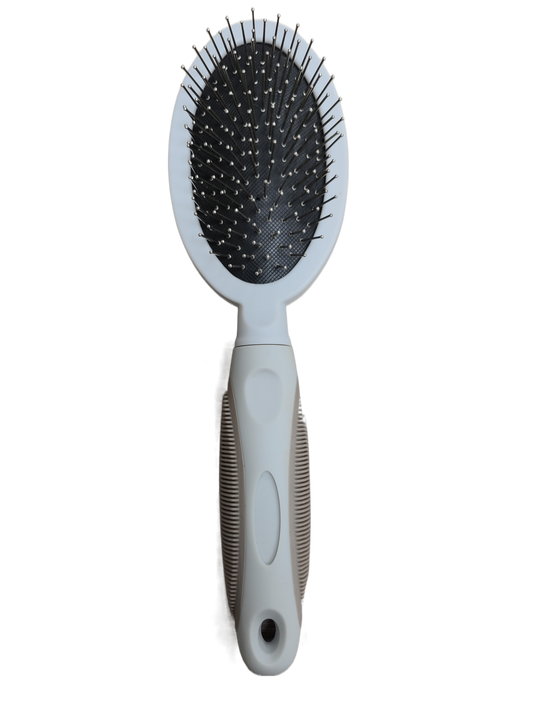 Ocean Plastic by PT Double-Sided Round Grooming Brush for Pets, Eco-Friendly Brush for Dogs and Cats