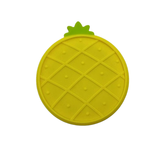 P.T. Supply Co. Yellow Small Pineapple-Shaped Silicone Pet Bowl with Non-Slip Suction Base