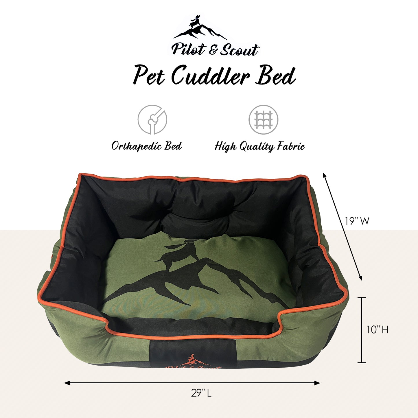 Pilot & Scout Orthopedic Pet Cuddler Bed, Water-Resistant Dog Bed for Comfort and Joint Support