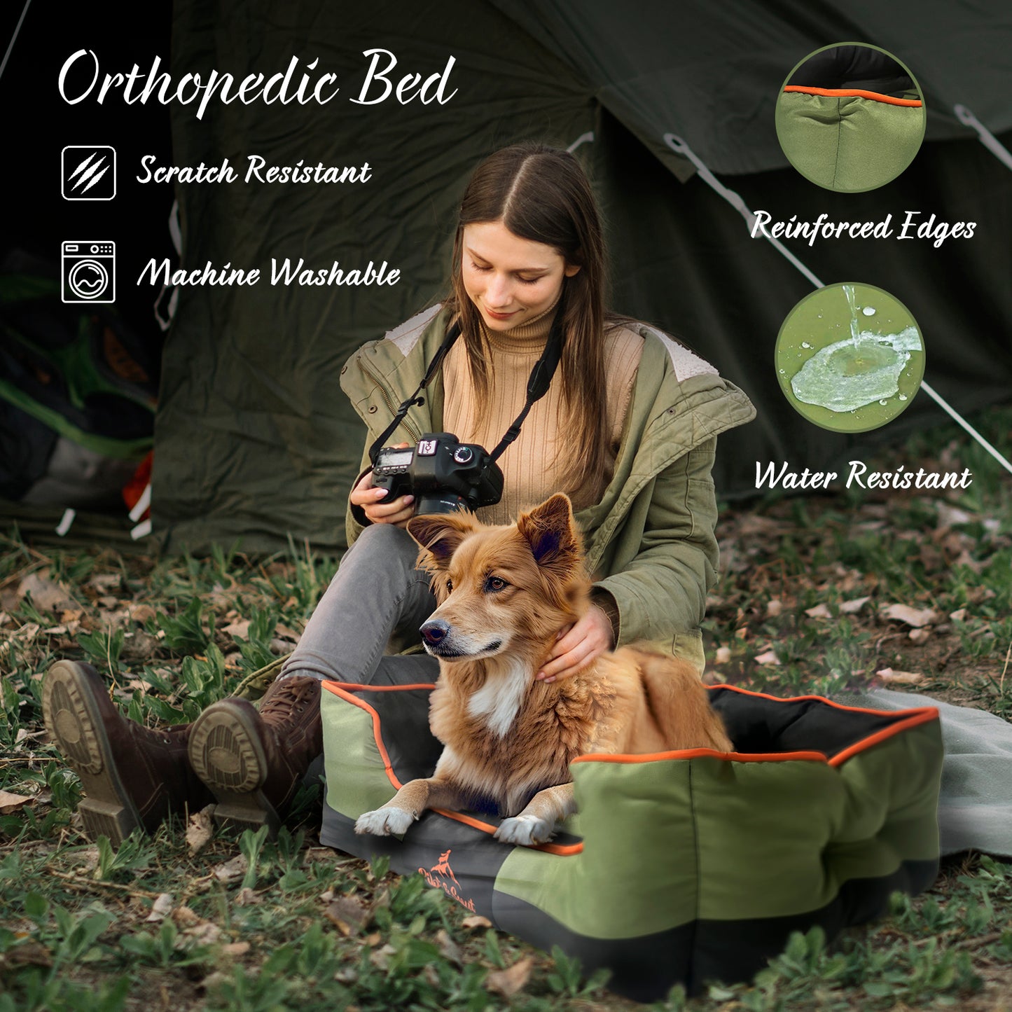 Pilot & Scout Orthopedic Pet Cuddler Bed, Water-Resistant Dog Bed for Comfort and Joint Support