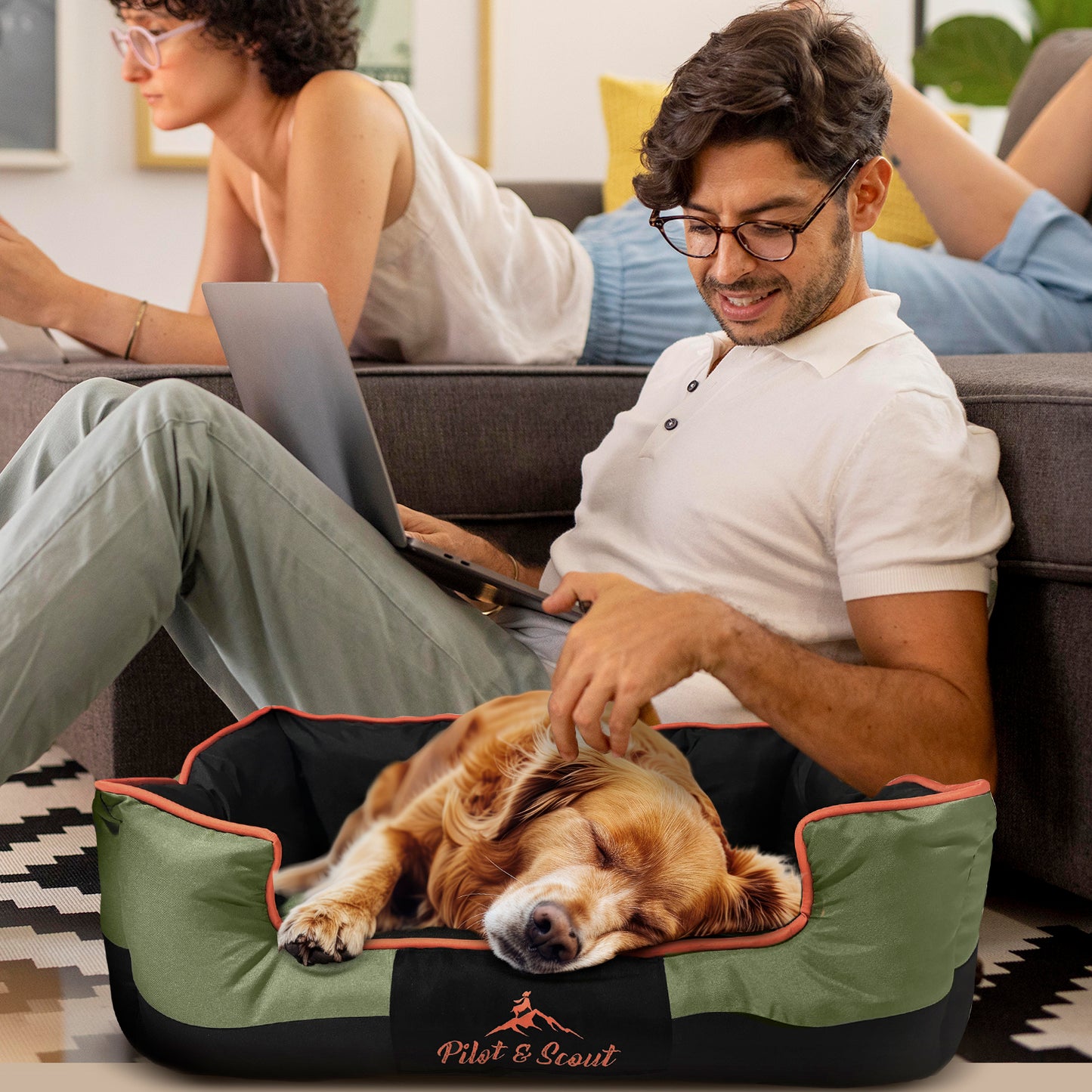 Pilot & Scout Orthopedic Pet Cuddler Bed, Water-Resistant Dog Bed for Comfort and Joint Support