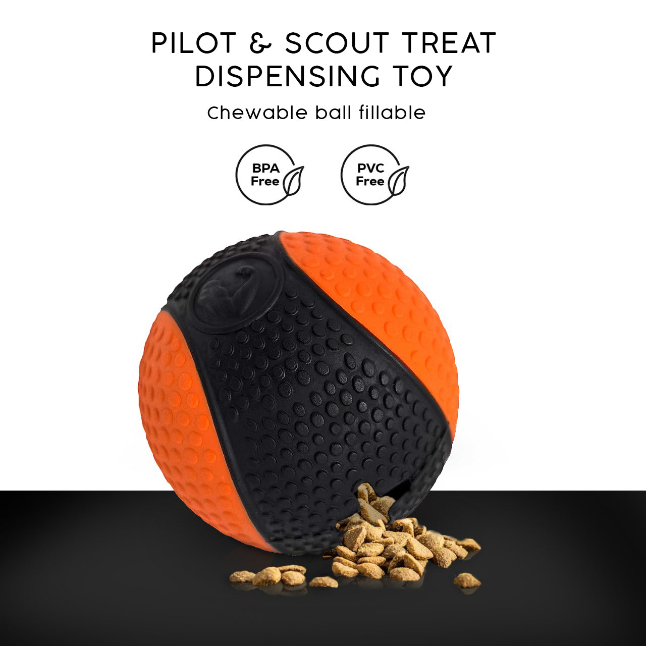 Pilot & Scout Chew N Play Treat Dispensing Dog Toy, Interactive and Durable Puzzle Feeder for Pets