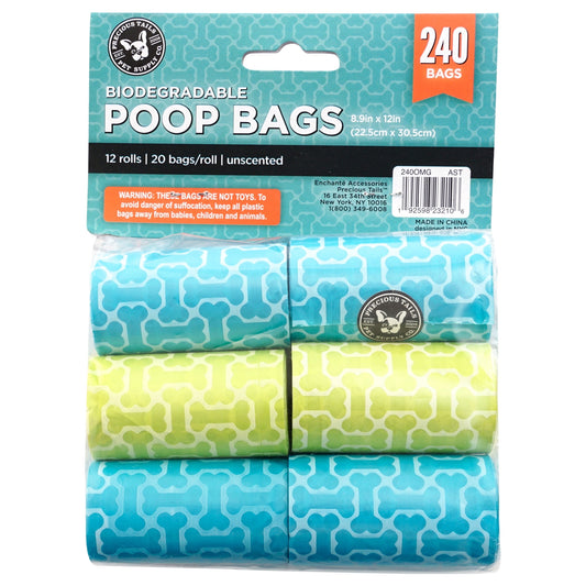 Precious Tails Dog Poop Bags, Leak-Proof and Durable Waste Bag Rolls, 240 ct