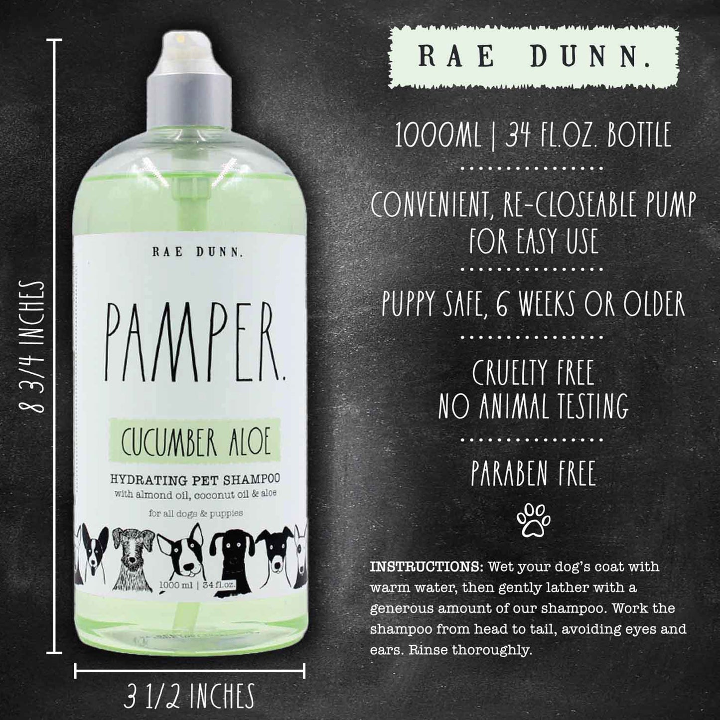 Rae Dunn "PAMPER." Hydrating Pet Shampoo