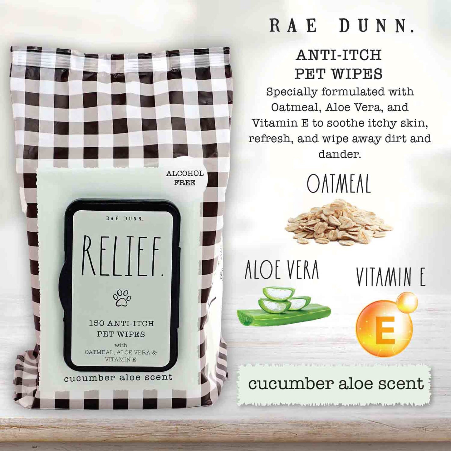 Rae Dunn "RELIEF." Anti-Itch Pet Wipes