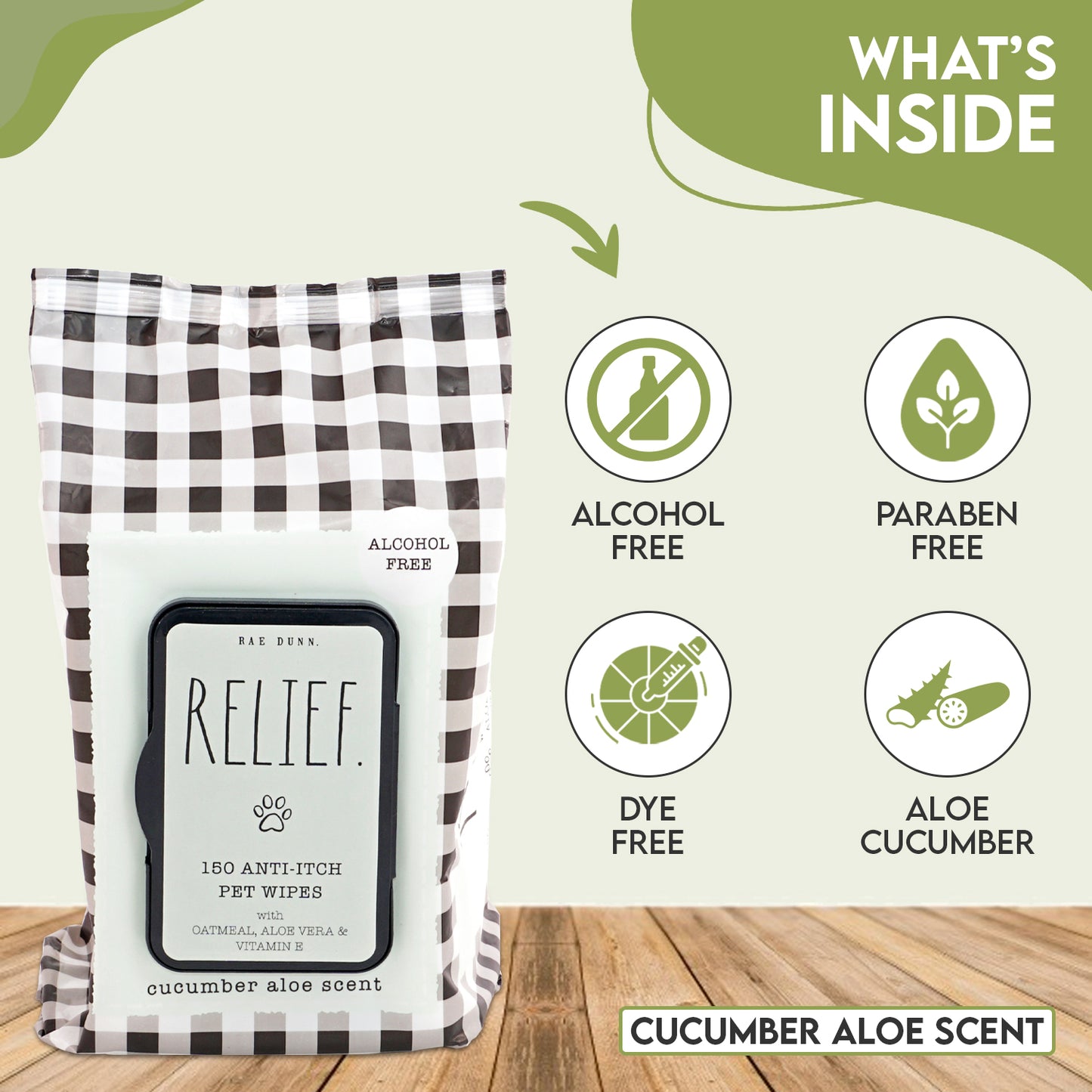 Rae Dunn "RELIEF." Anti-Itch Pet Wipes