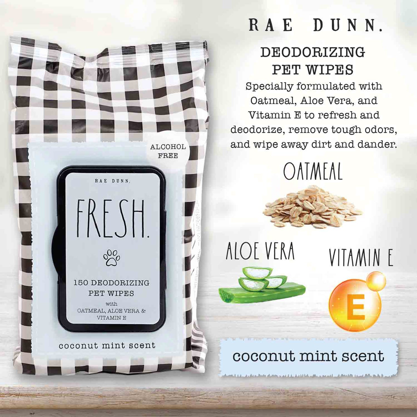 Rae Dunn " FRESH." Deodorizing Pet Wipes