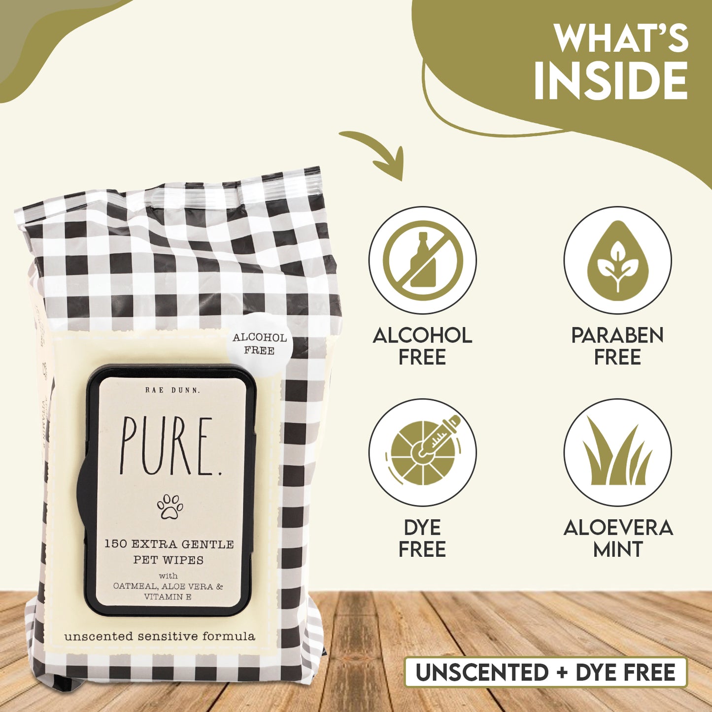 Rae Dunn "PURE" Unscented Pet Wipes