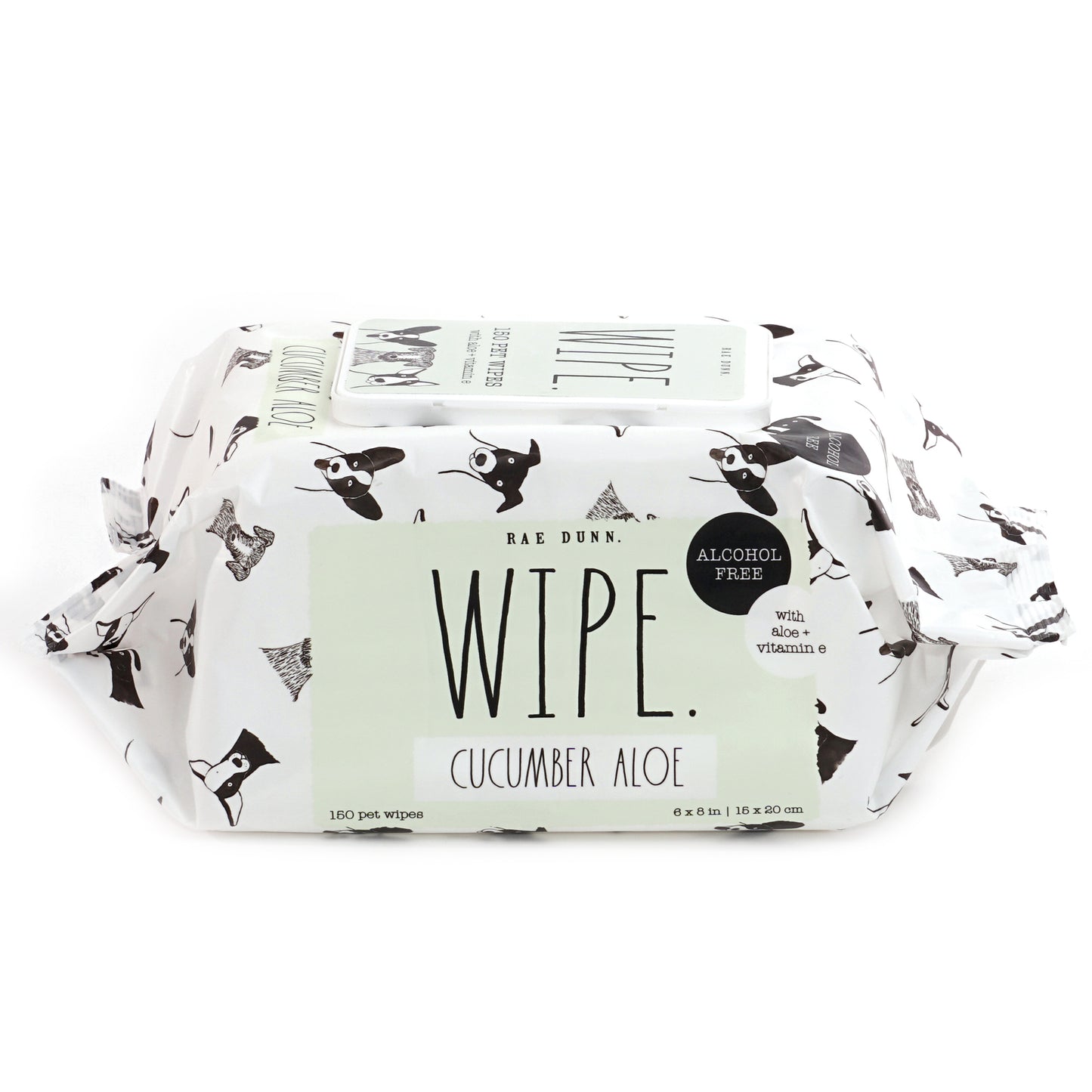 Rae Dunn "WIPE" Pet Wipes with Aloe and Vitamin E. Cucumber Aloe Scent