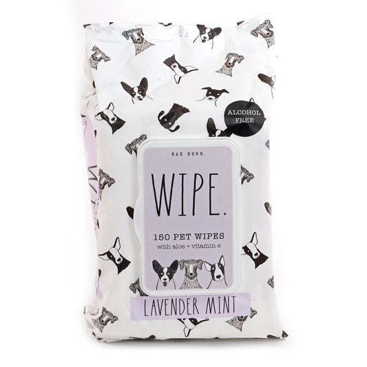 Rae Dunn "WIPE" Pet Wipes with Aloe and Vitamin E, Lavender Mint Scent