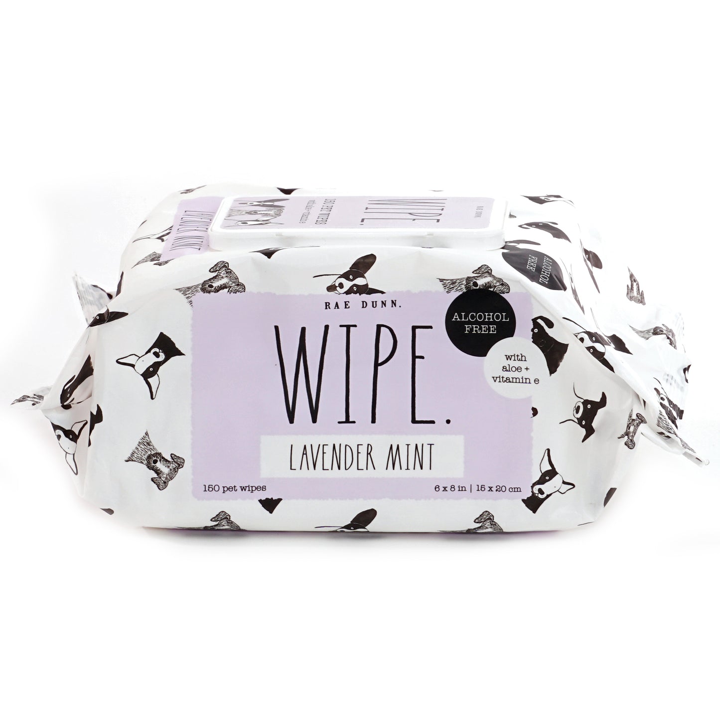 Rae Dunn "WIPE" Pet Wipes with Aloe and Vitamin E, Lavender Mint Scent