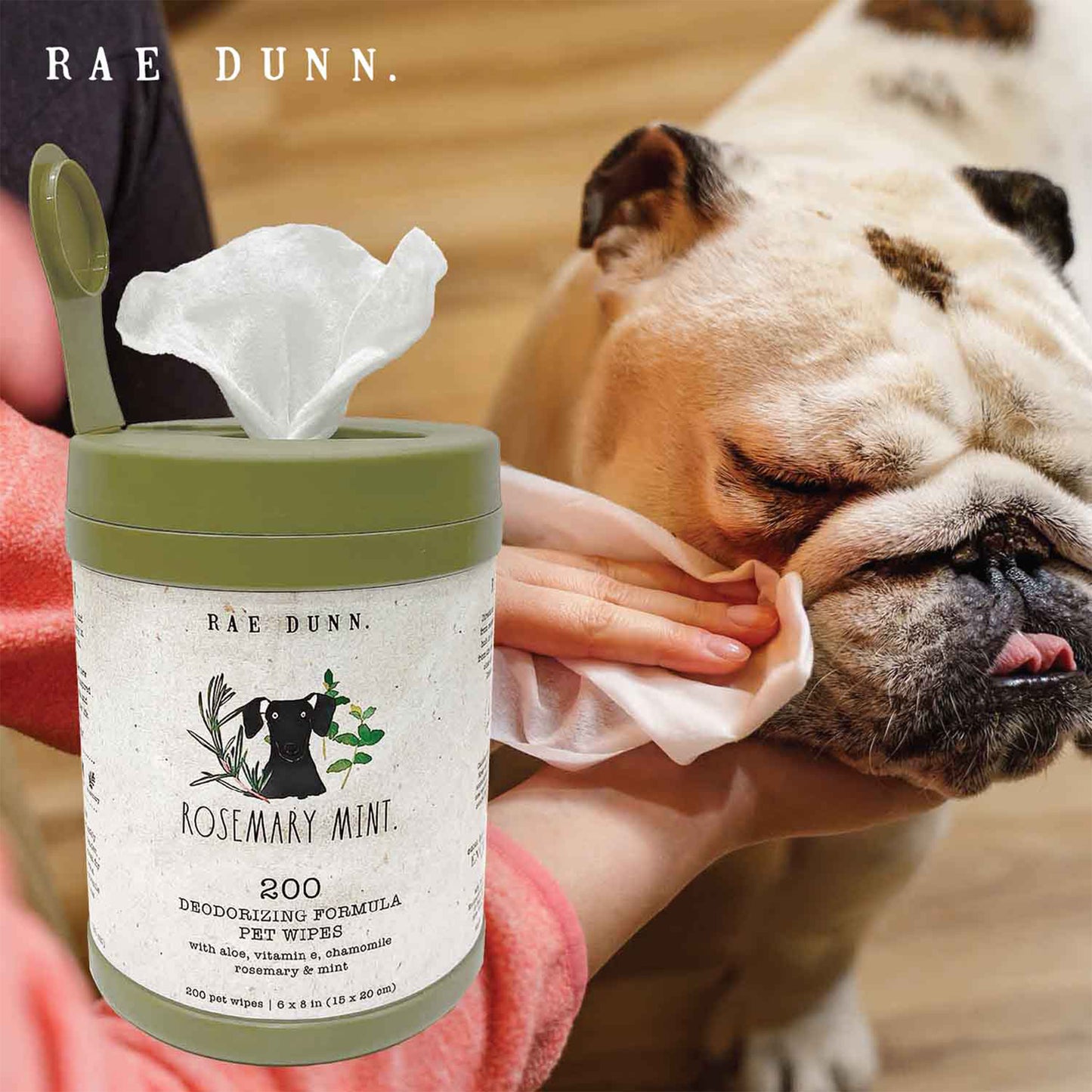 Rae Dunn Deodorizing Formula Canister Pet Wipes