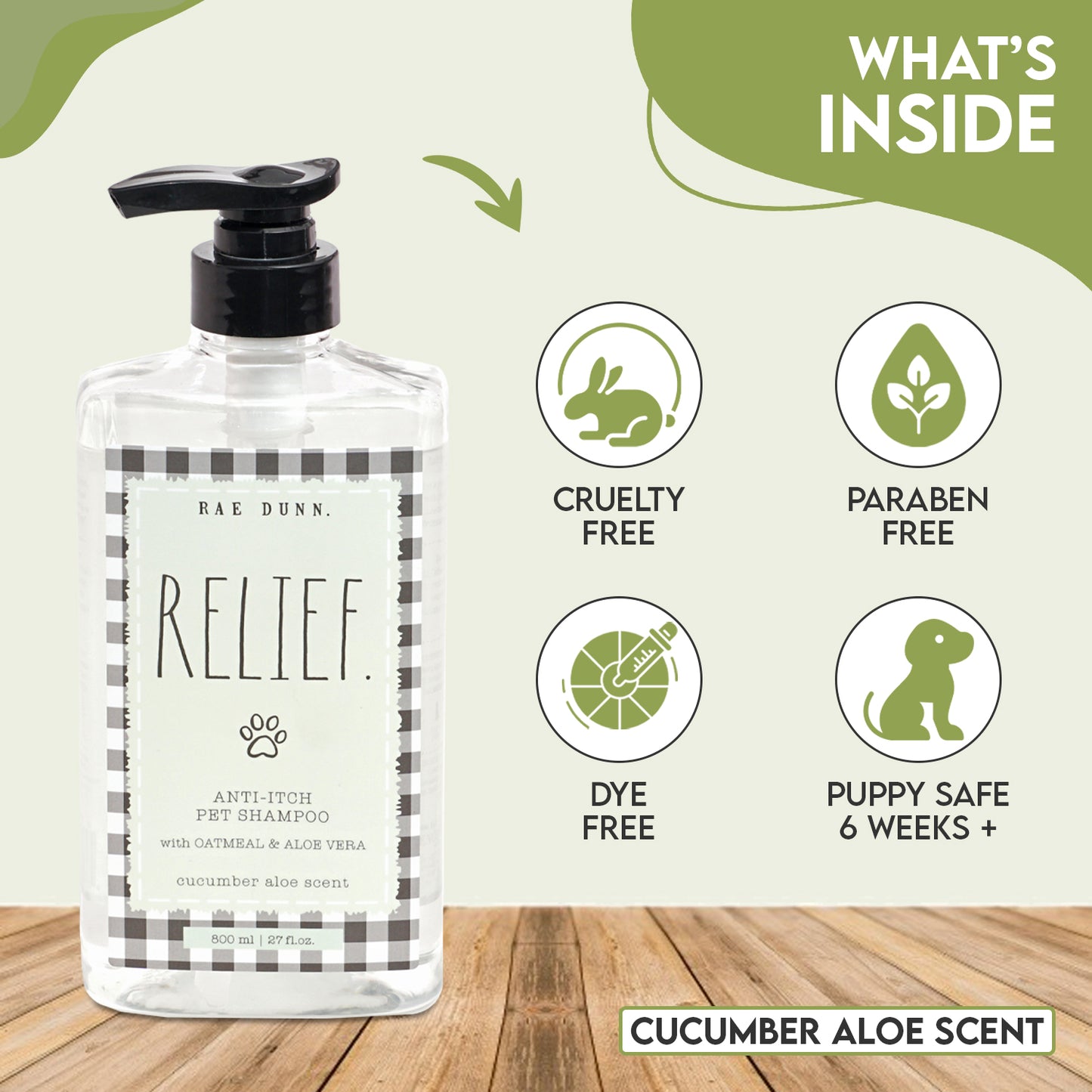 Rae Dunn "RELIEF." Anti-Itch Pet Shampoo