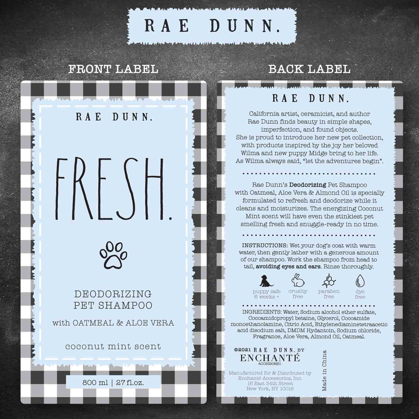 Rae Dunn "FRESH" Deodorizing Pet Shampoo