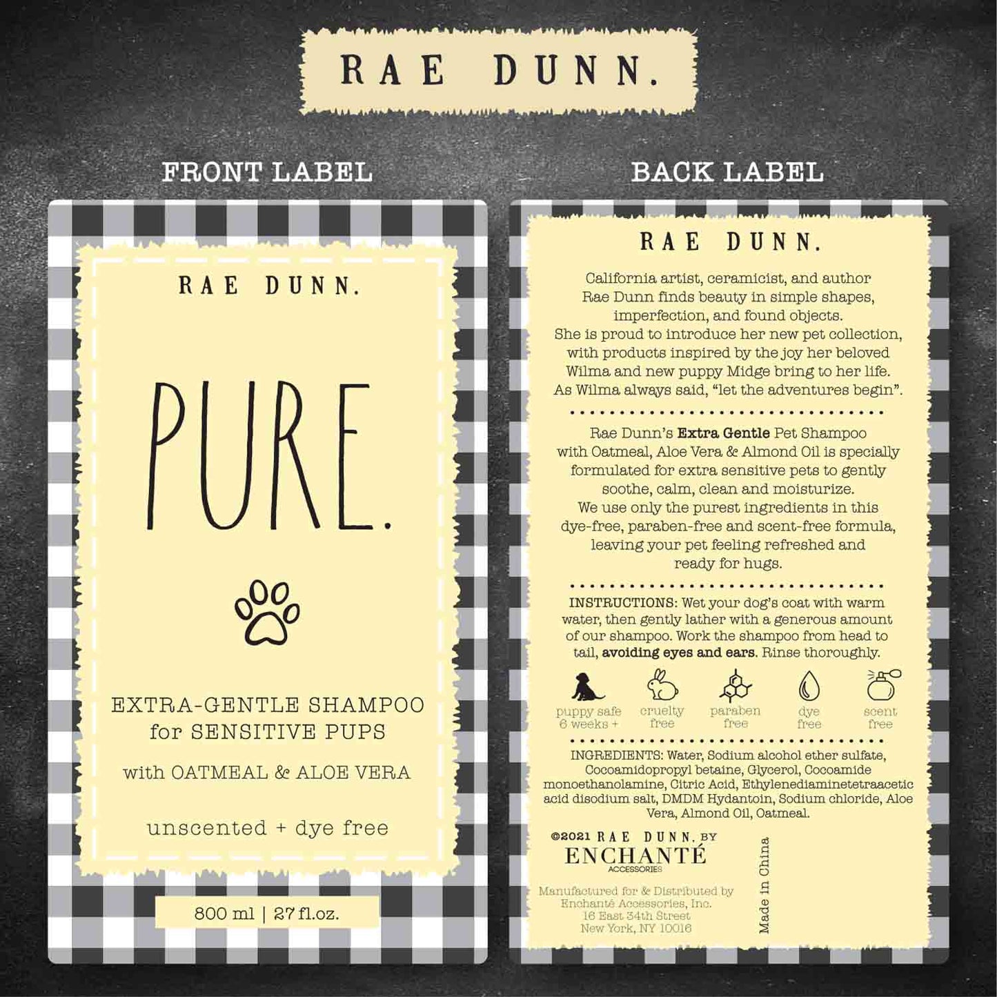 Rae Dunn "PURE" Extra Gentle Pet Shampoo