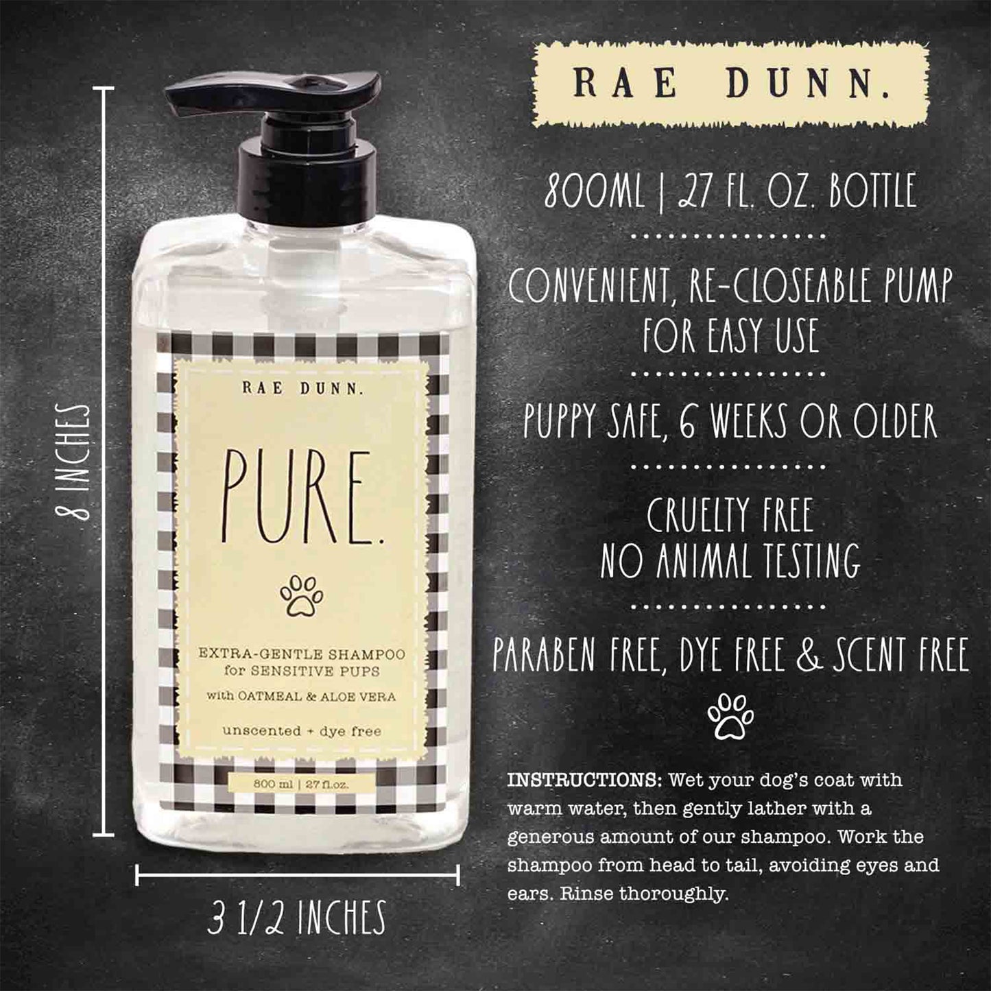 Rae Dunn "PURE" Extra Gentle Pet Shampoo