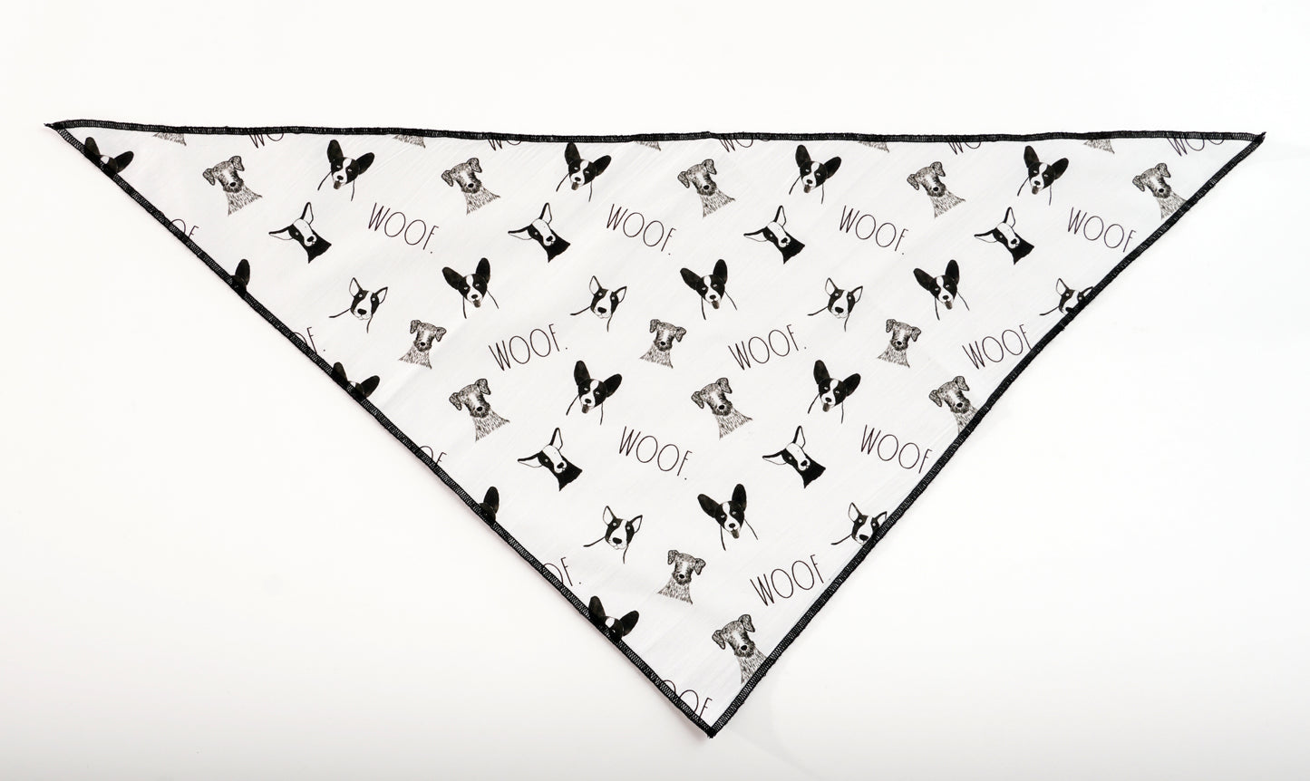 Rae Dunn GOOD BOY Woof and Wilma Dog Bandana -  Pet Bandanas, Handkerchief Scarf for Dogs, 100% Cotton, Machine Washable (2-Pack)