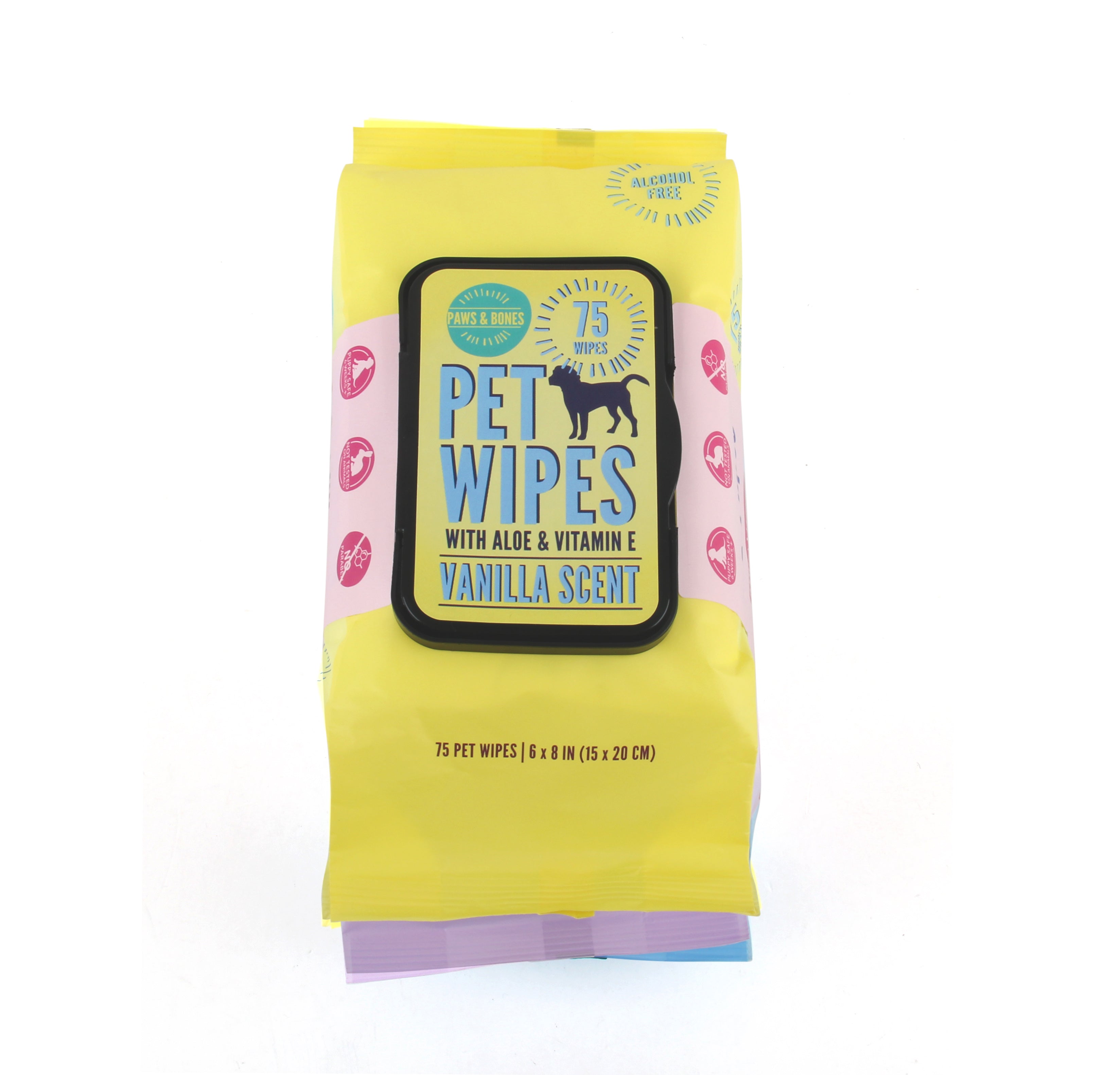 Paws Bones Pet Wipes for Dogs and Cats in 3 Pack Grooming Wipes fo