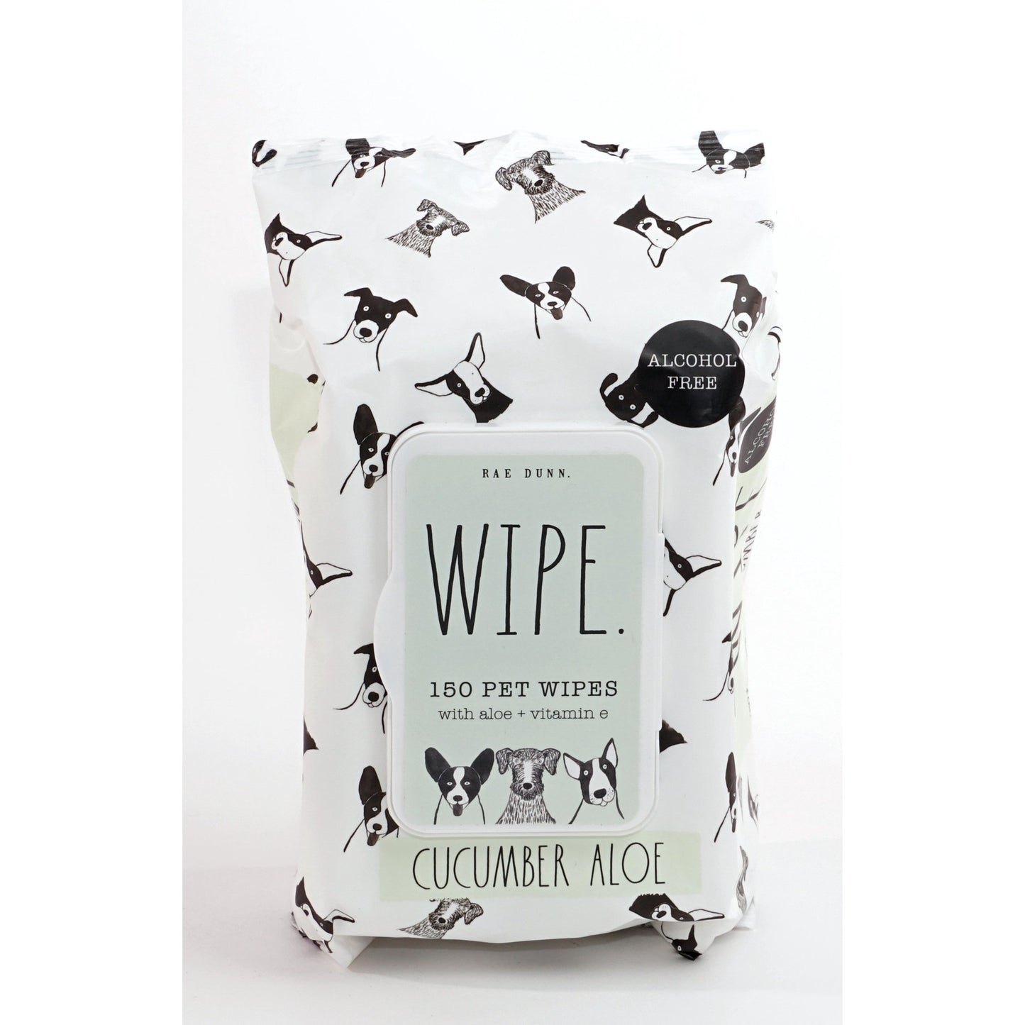 Rae Dunn 'Wipe" 2-Pack 150 ct Pet Wipes with Aloe & Vit. E., Cucumber Aloe